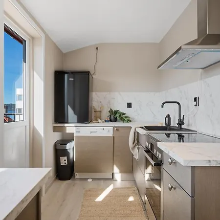 公寓 Toppleilighet Pa Sandviken Med Balkong